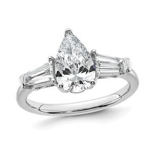 2.10 Carat (ctw VS, D-E-F) Certified Lab-Grown Pear Diamond Ring 14K Gold